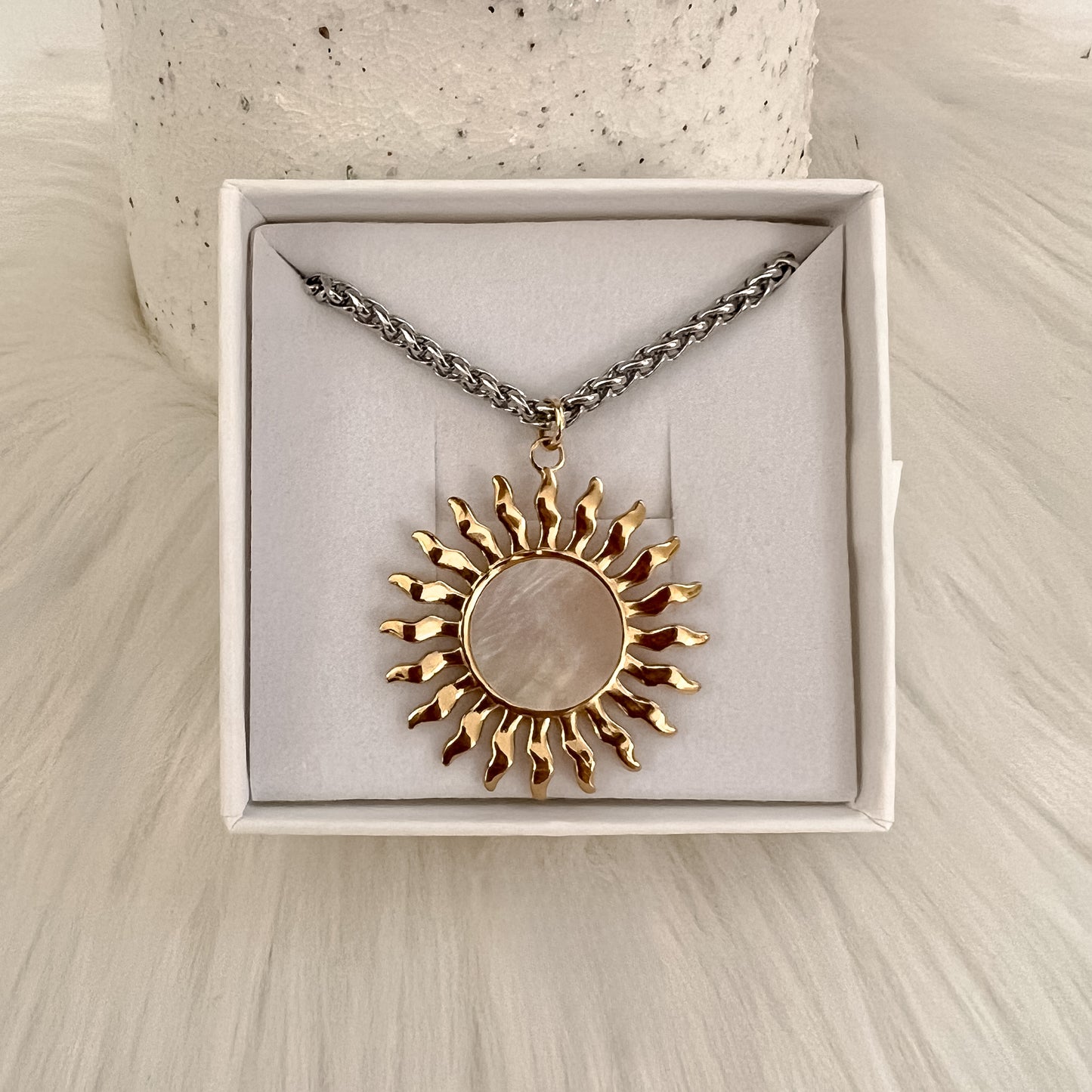 Mother of Pearl Sun Necklace