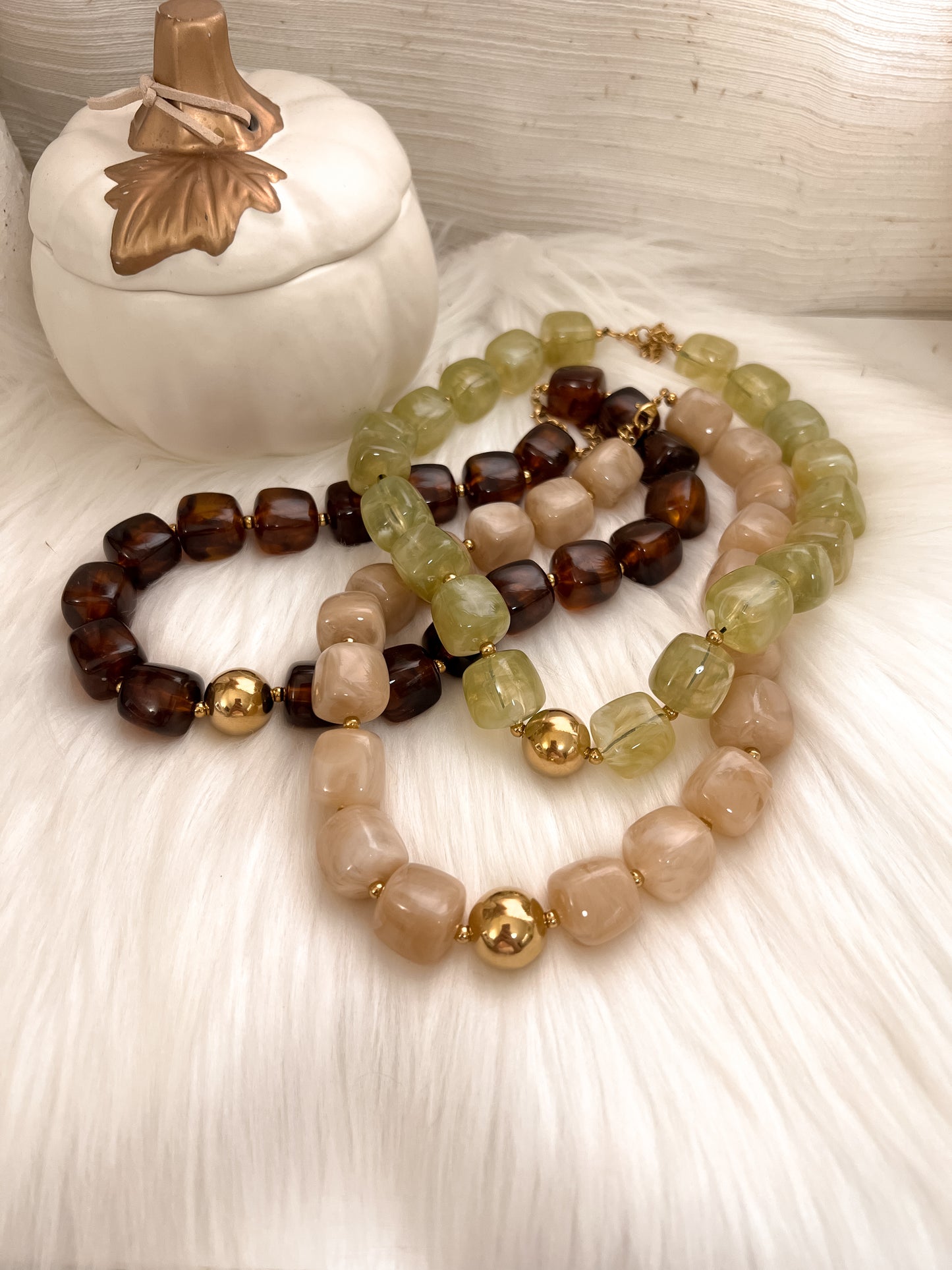 Anastasia Khaki Necklace