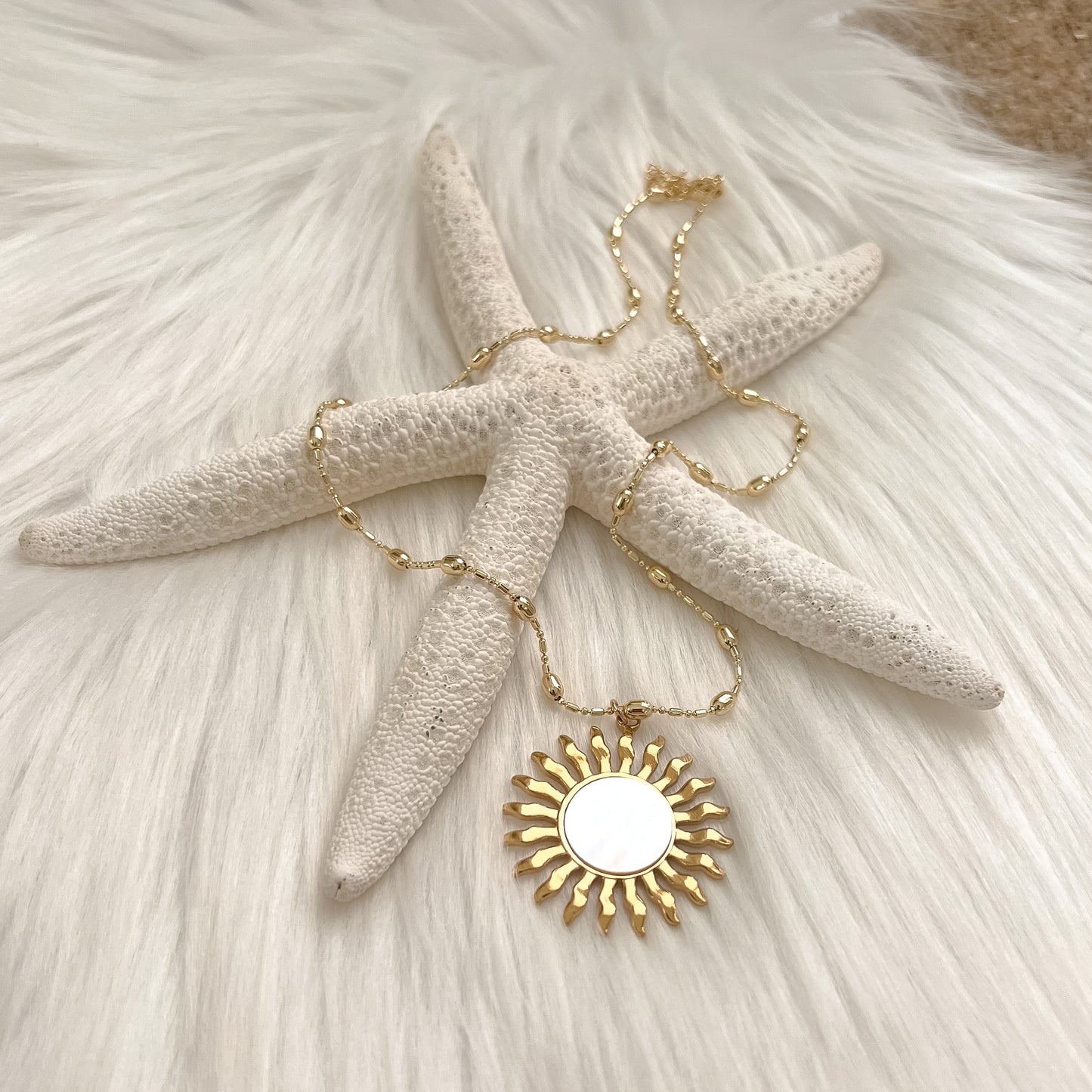 Mother of Pearl Sun Necklace