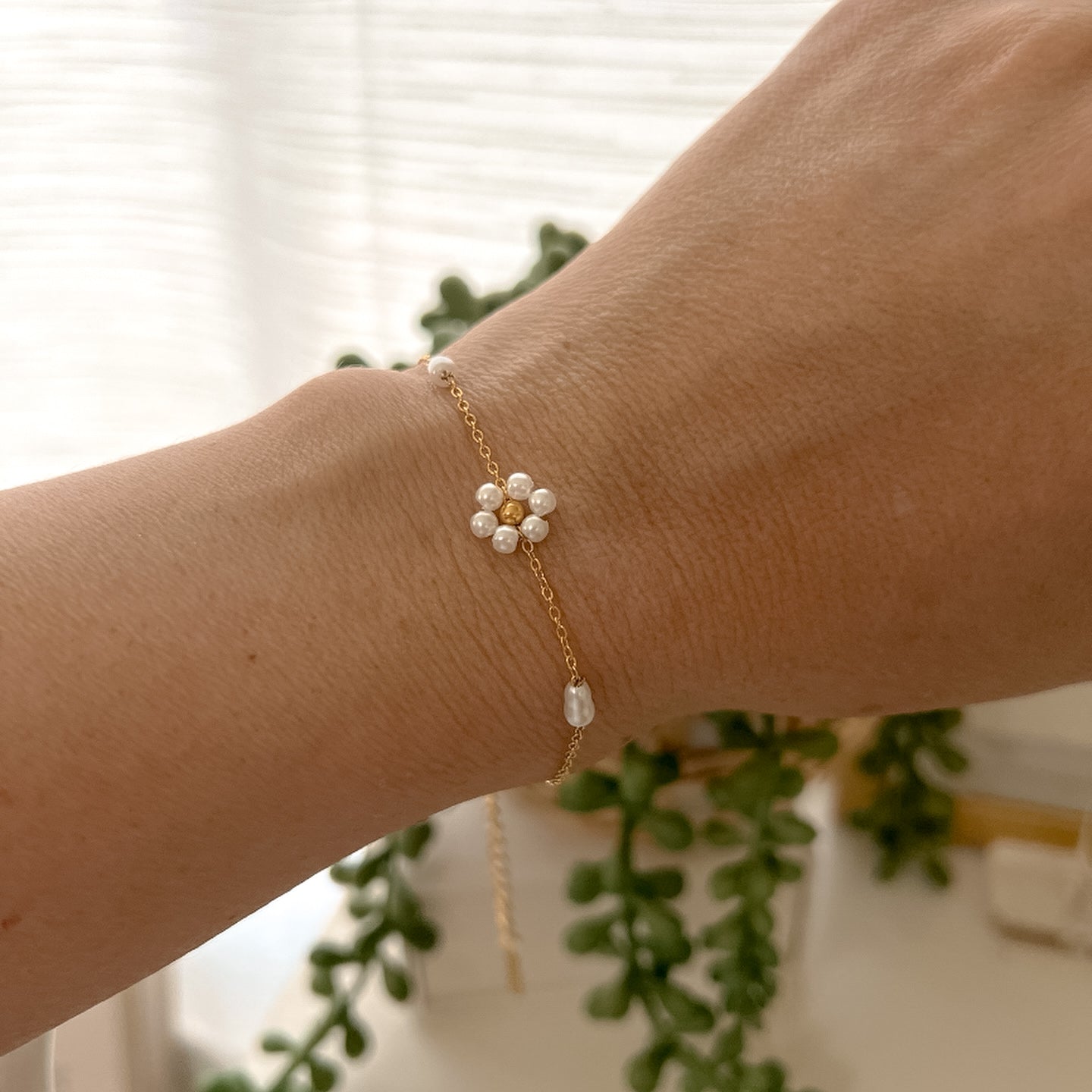 White Flower Bracelet