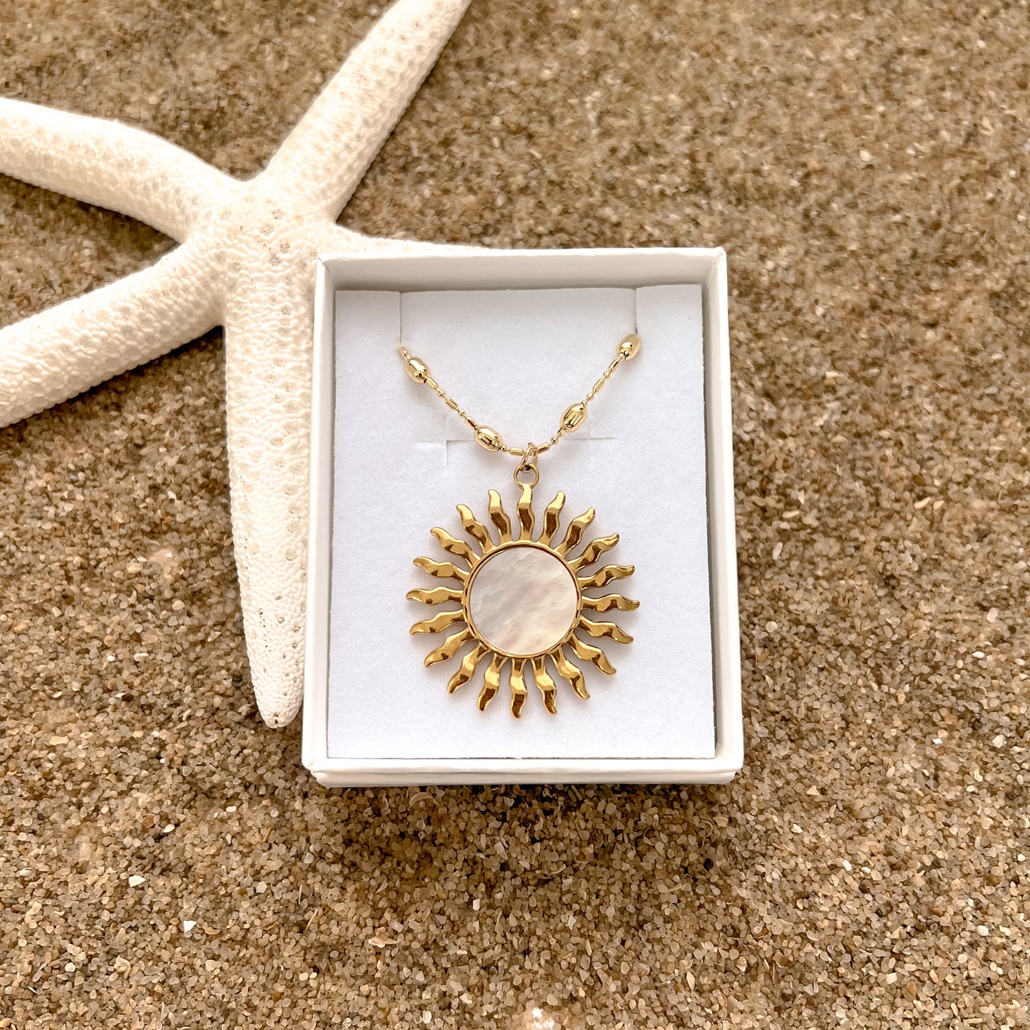 Mother of Pearl Sun Necklace