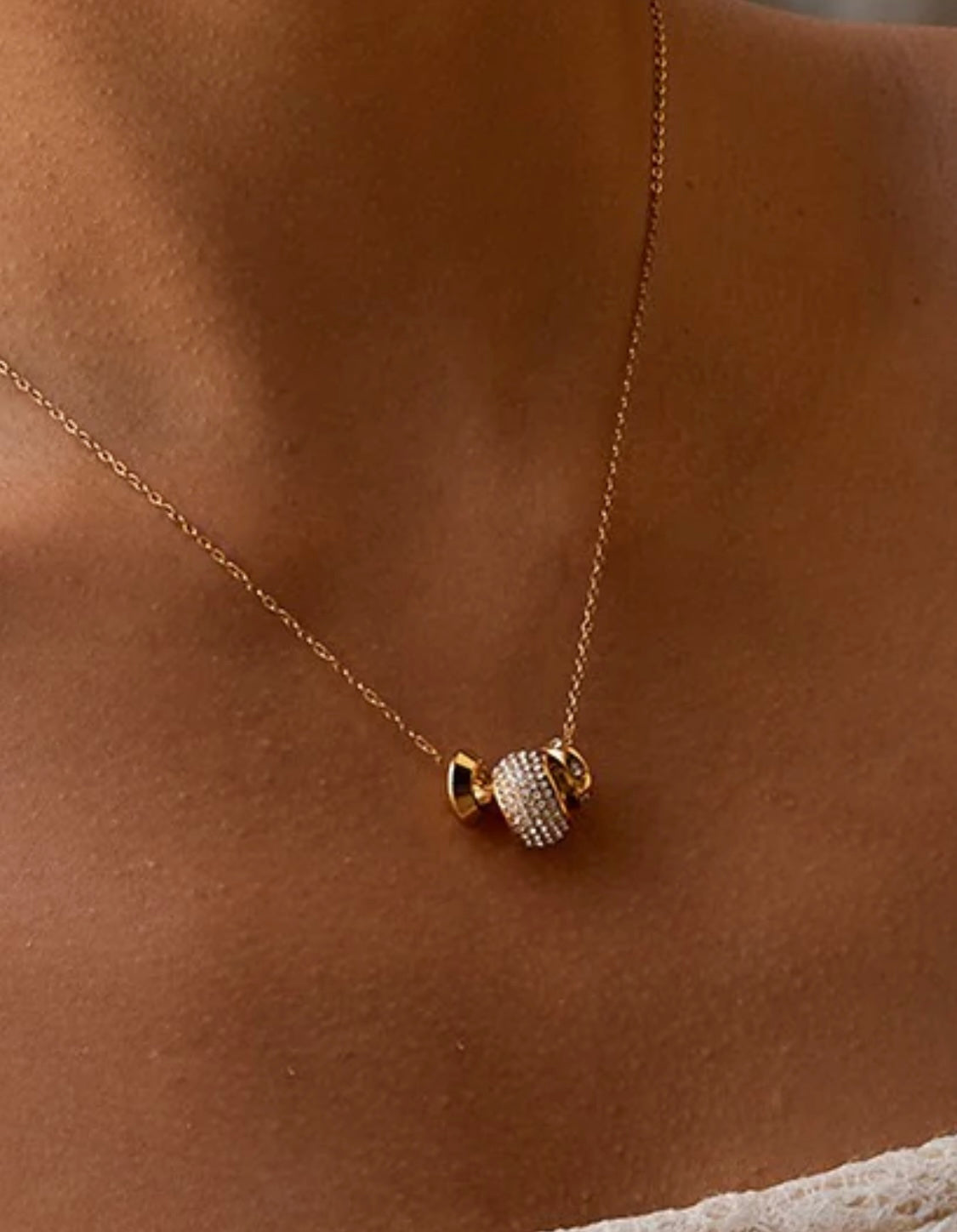 Gold Glitter Dainty Ring