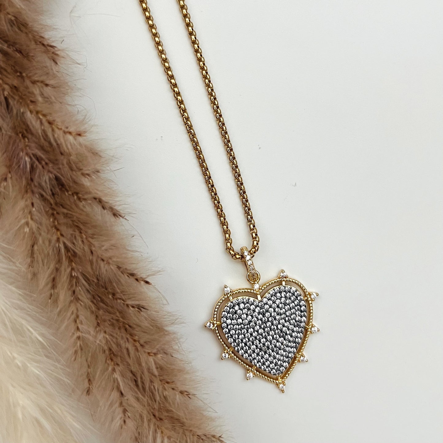 Pave Heart Necklace