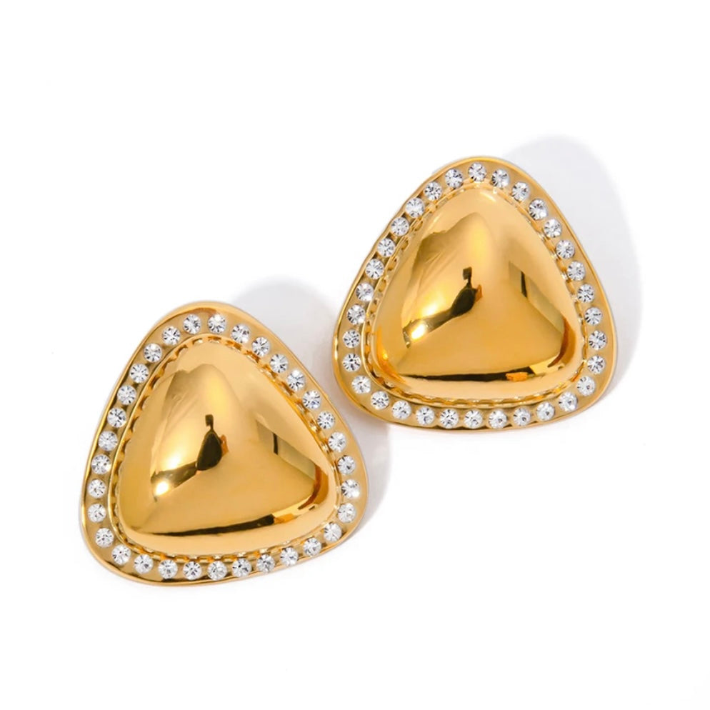 Gold Triangle Earrings