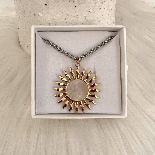 Mother of Pearl Sun Necklace