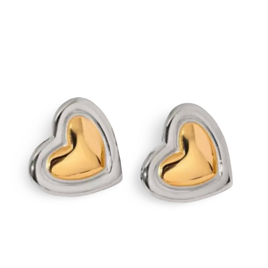 Two Tone Heart Earring