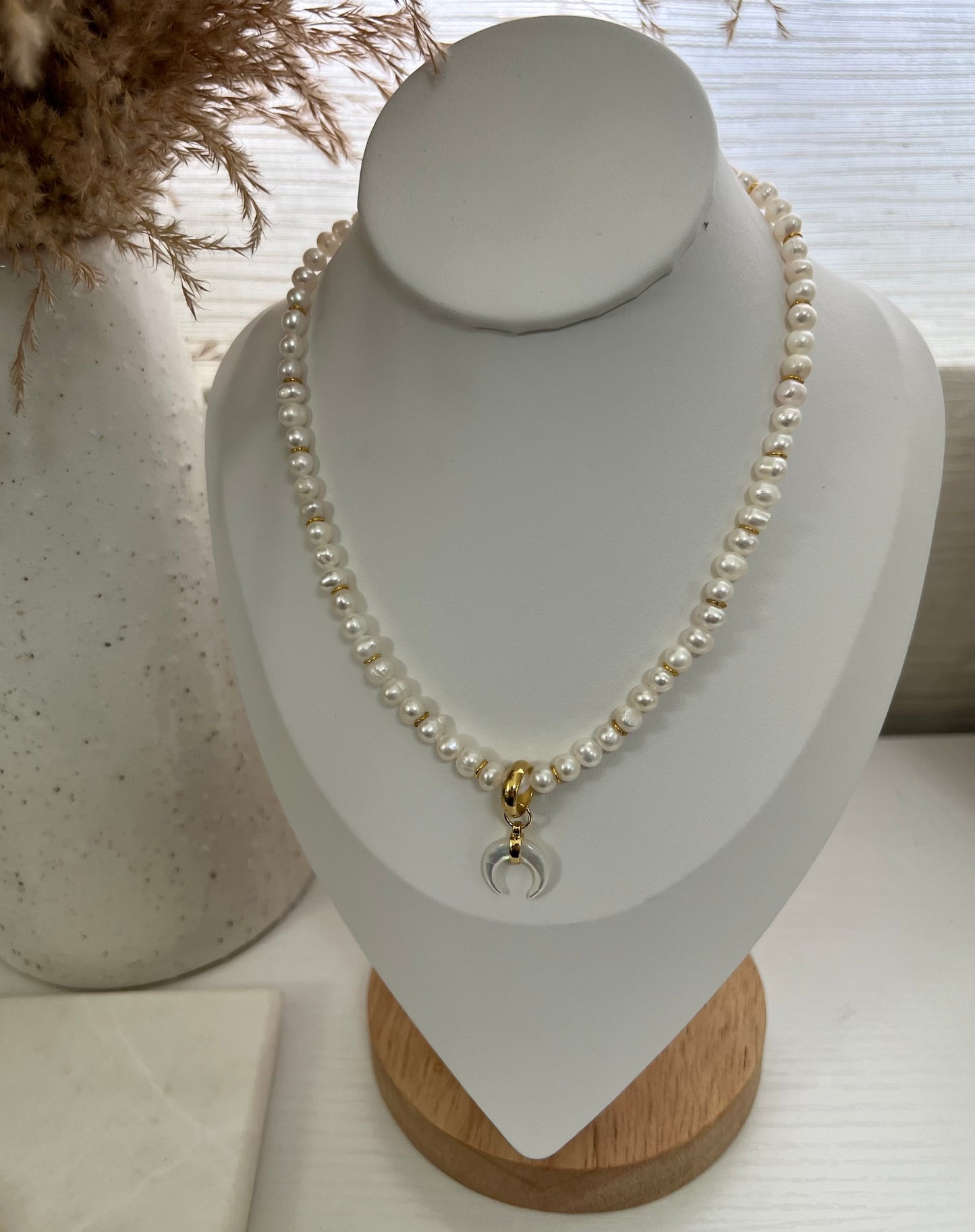 Media Luna Pearl Necklace