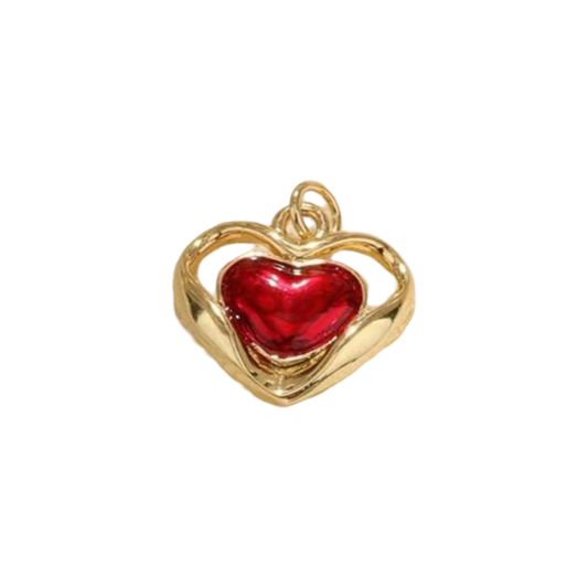 Gold & Red Heart