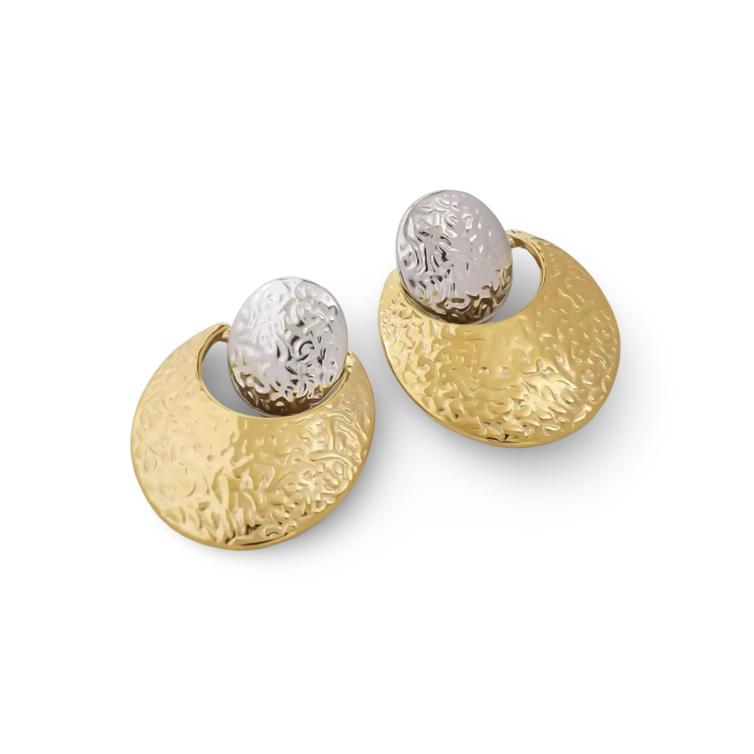Two Tone Oval Earrings