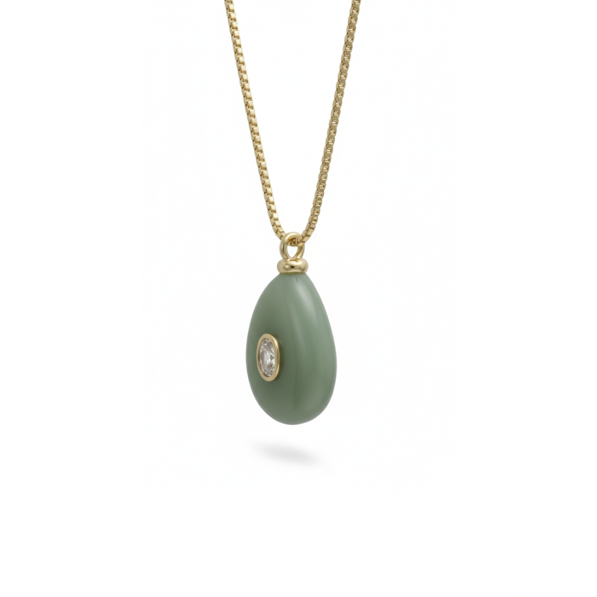 Green Jade Drop Necklace