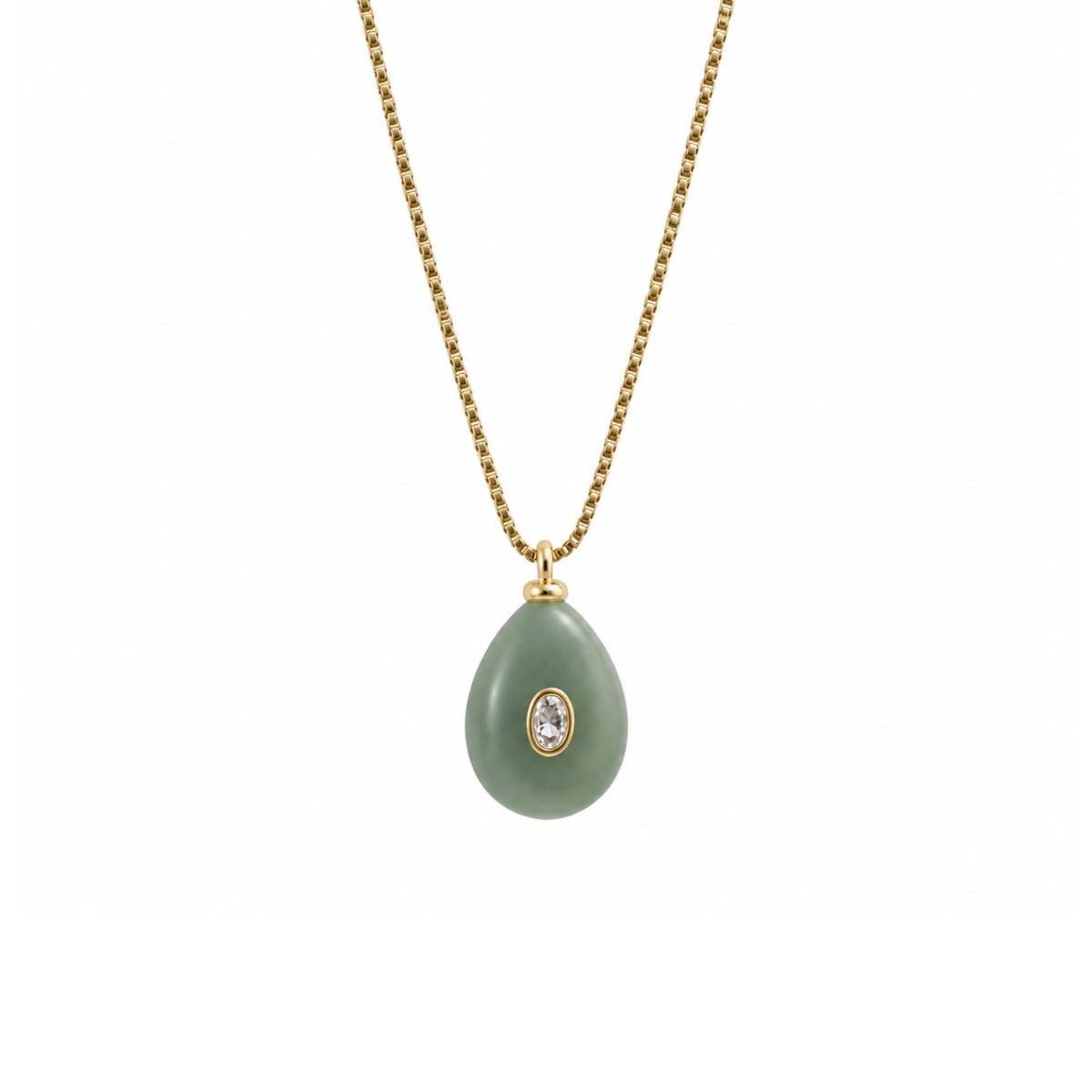 Green Jade Drop Necklace