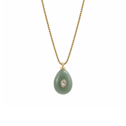 Green Jade Drop Necklace