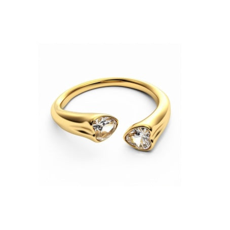 Two Hearts Gold Ring