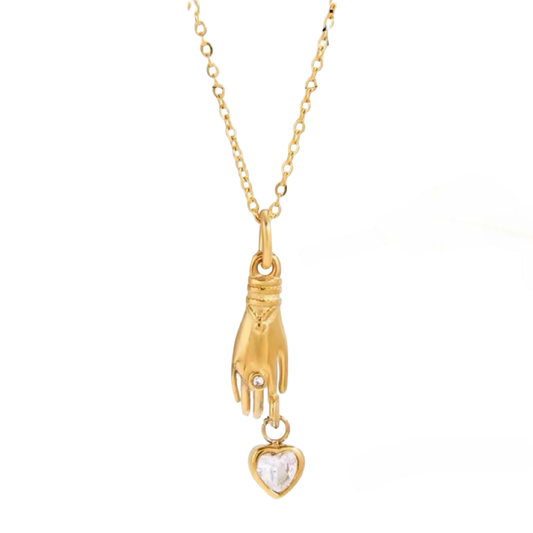 Hand With Heart Necklace