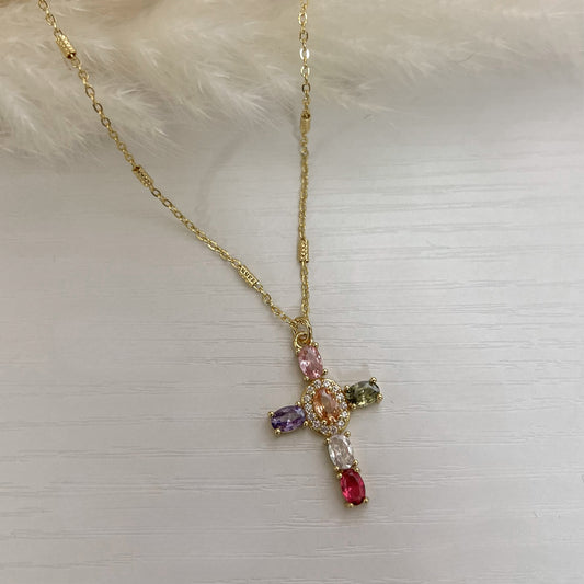 The Cross Multicolor Necklace