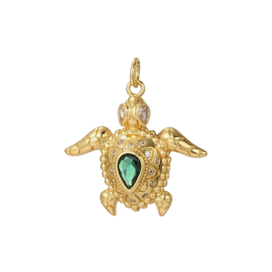 Emerald Turtle Charm