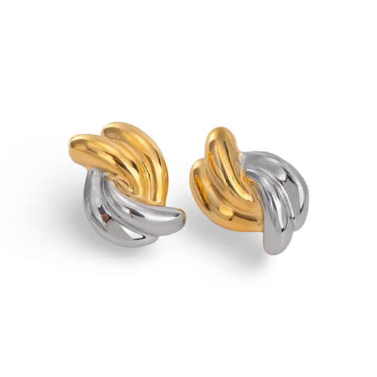 Elliptical Two Tone Earrings