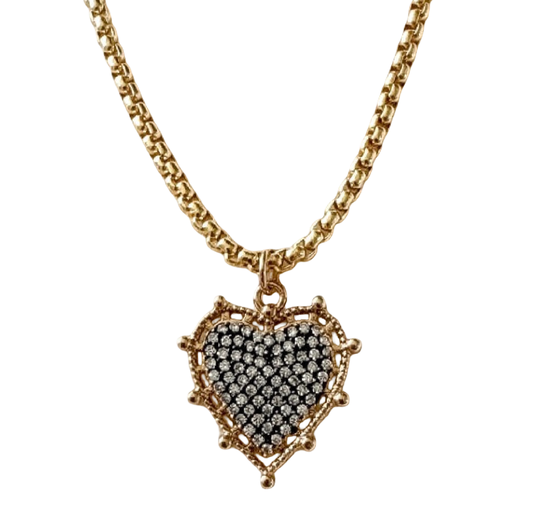 Pave Heart Necklace