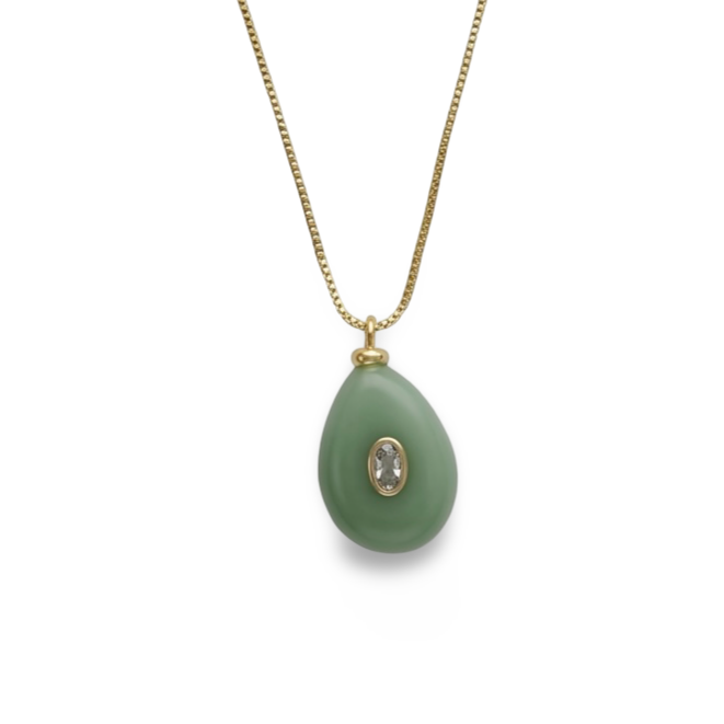 Green Jade Drop Necklace