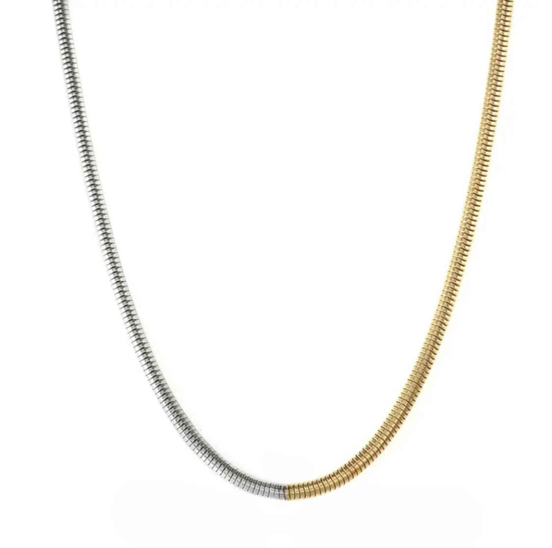 Two tone snake necklace