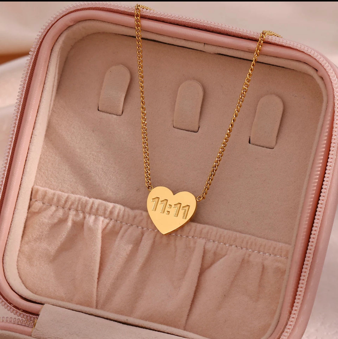 11:11 heart necklace